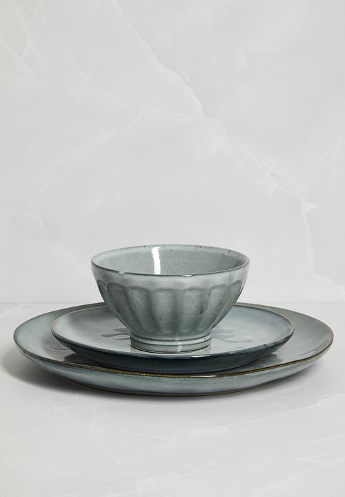 Excellent Houseware - Glazey 16piece  dinnerware set - blue