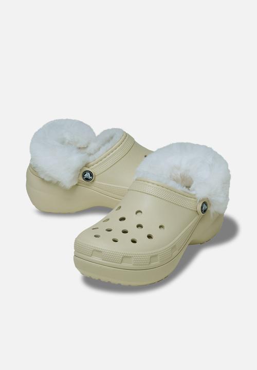 Crocs - Classic Platform fuzz lined clog - brown