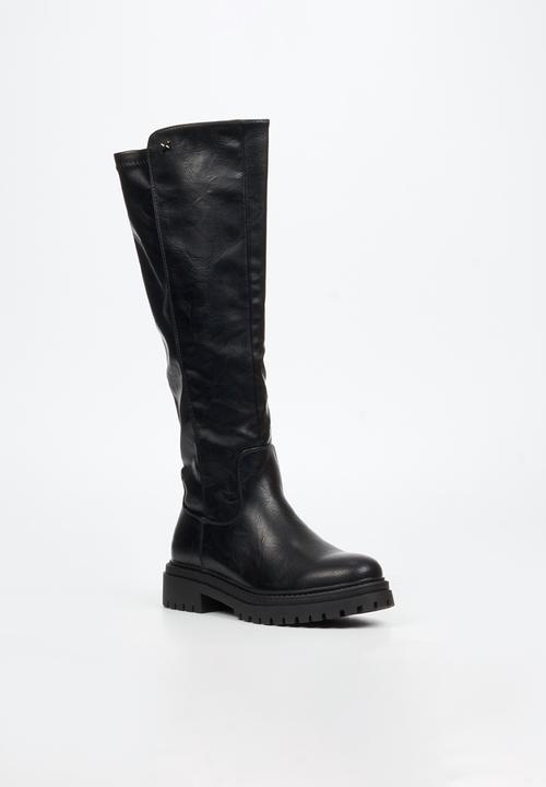 Rock & Co - Globe 1 chunky stretch long boot - black