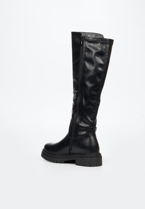 Rock & Co - Globe 1 chunky stretch long boot - black