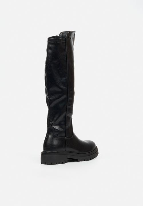 Rock & Co - Globe 1 chunky stretch long boot - black