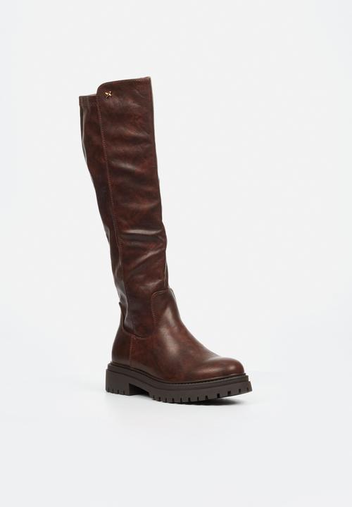 Rock & Co - Globe 1 chunky stretch long boot - chocolate