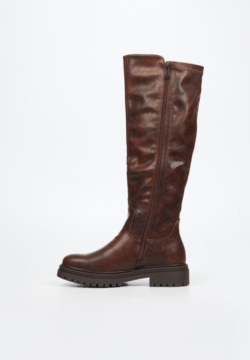 Rock & Co - Globe 1 chunky stretch long boot - chocolate