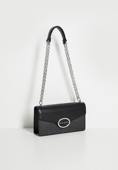 GUESS - Gracia convertible crossbody flap bag- coal