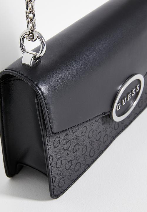 【ダークグレー(COA)】GUESS ショルダーバッグ (W)GRACIA Crossbody Flap Gracia convertible crossbody flap bag- coal