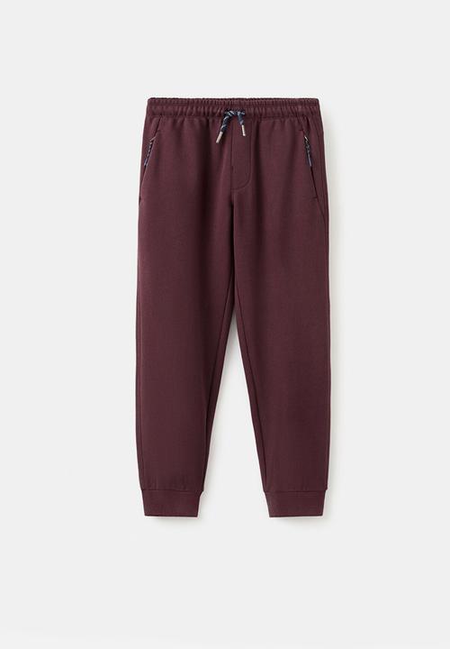MANGO - Trousers FRESHZIP - Dark Red