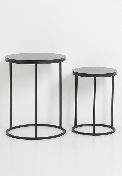 Loop storage nesting table set of 2 - black