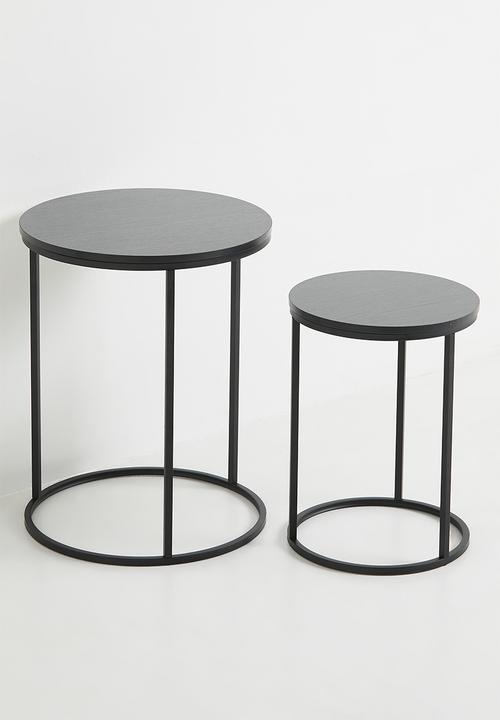 H&S - Loop storage nesting table set of 2 - black