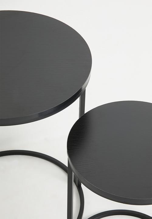 H&S - Loop storage nesting table set of 2 - black