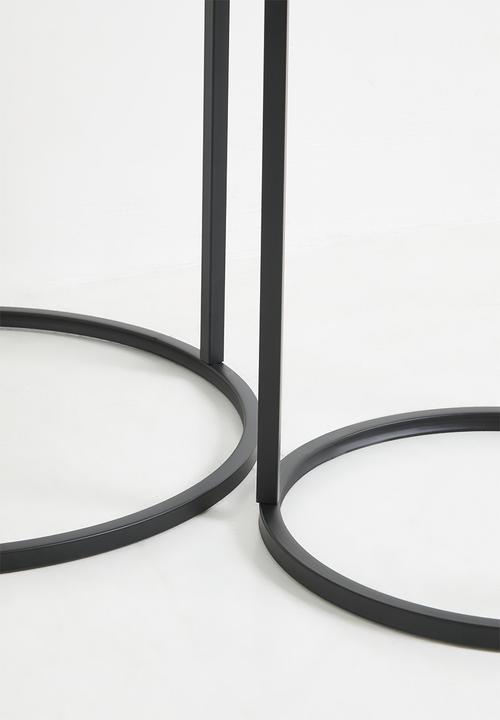 H&S - Loop storage nesting table set of 2 - black