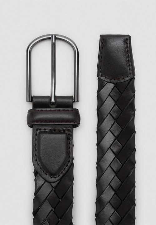 MANGO - Belt braid - Dark Brown
