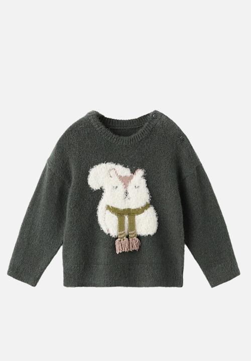 MANGO - Sweater TEDDY - Dark Green
