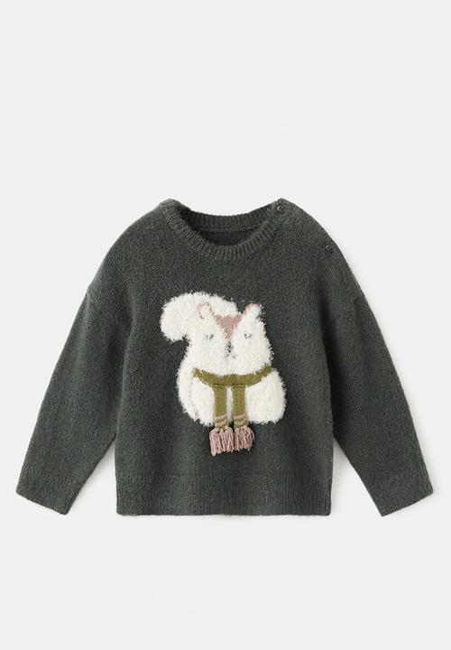 MANGO - Sweater TEDDY - Dark Green
