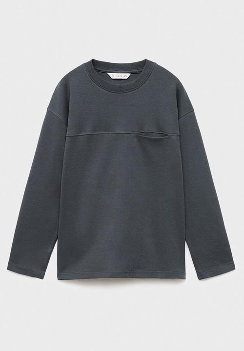 MANGO - T-shirt nubasic - charcoal