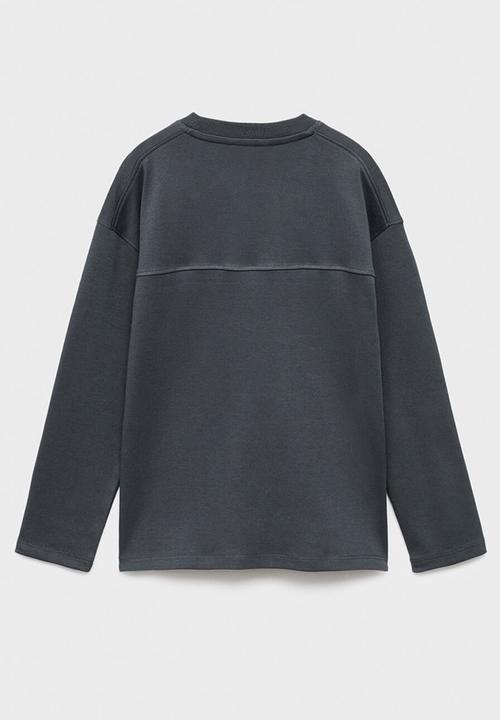 MANGO - T-shirt nubasic - charcoal