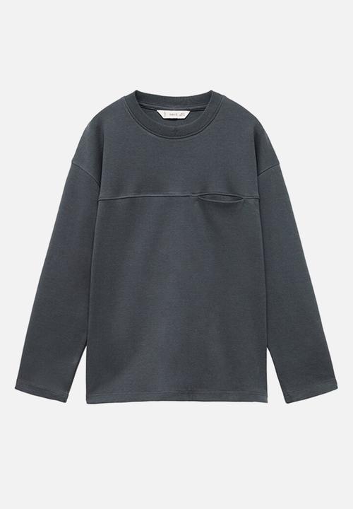 MANGO - T-shirt nubasic - charcoal