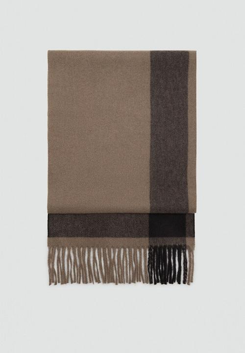 MANGO - Scarf Lines - Brown