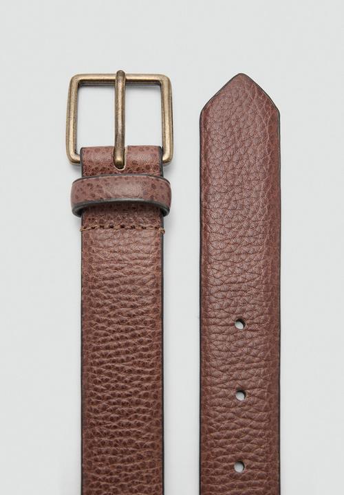 MANGO - Belt BUCKGOLD -  Brown