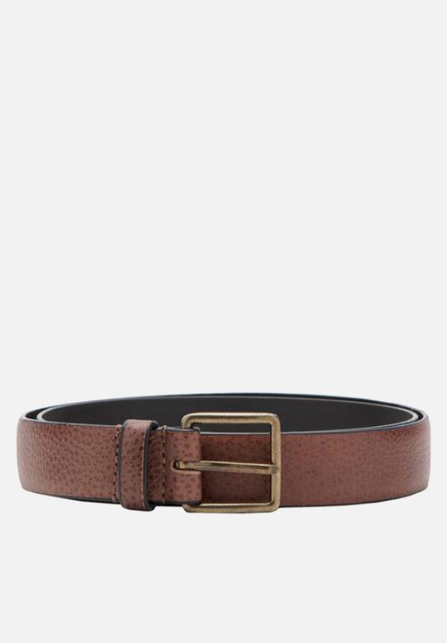 MANGO - Belt BUCKGOLD -  Brown