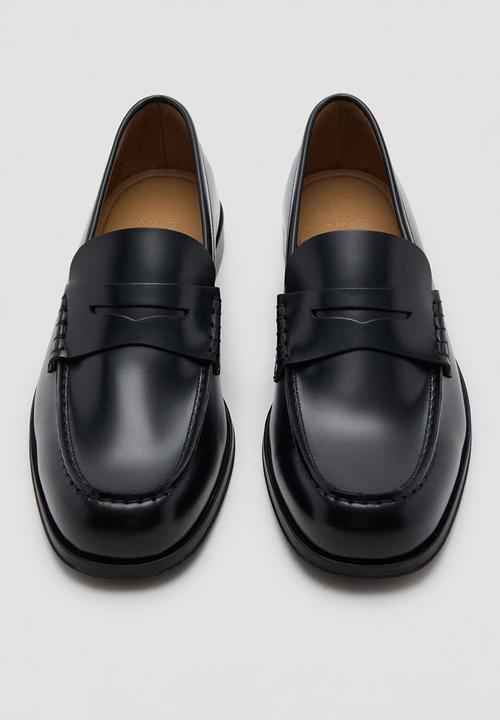 MANGO - Mocasin loafer - black leather