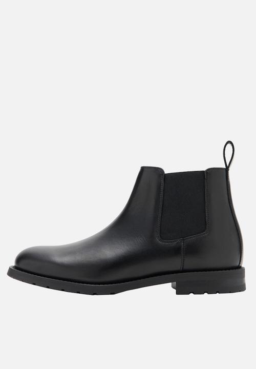 MANGO - Track ankle boot - black leather