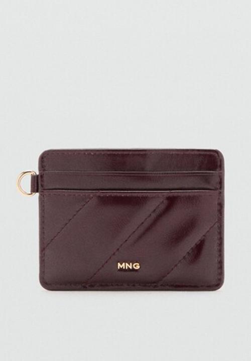 MANGO - Diagonal card holder - dark red