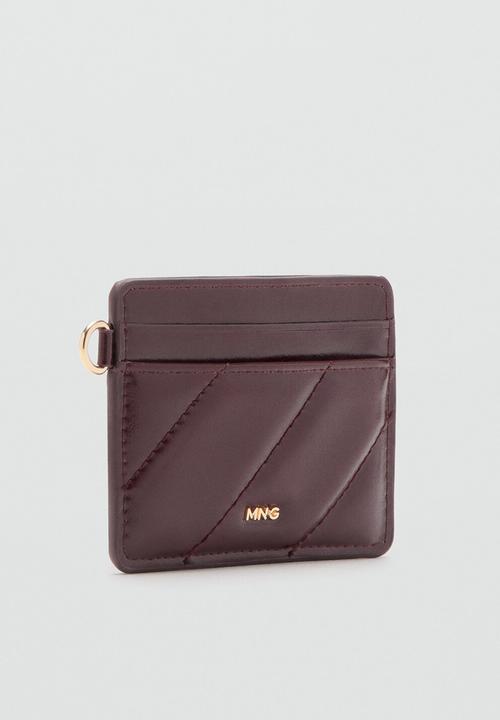 MANGO - Diagonal card holder - dark red