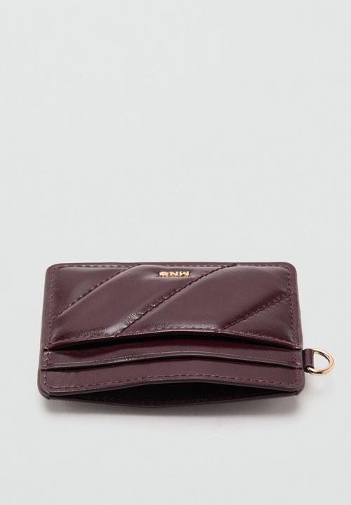 MANGO - Diagonal card holder - dark red