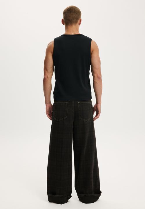 Cotton On - Super Baggy Jean - Deceiver Overdye Check