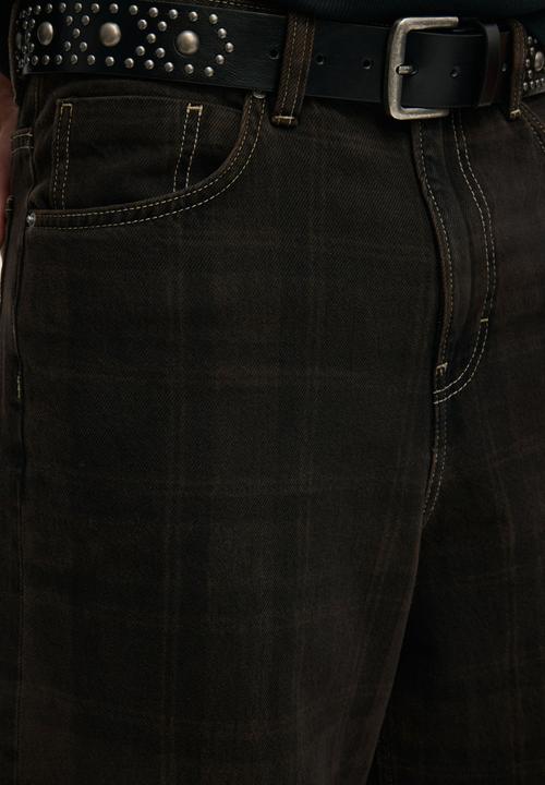 Cotton On - Super Baggy Jean - Deceiver Overdye Check