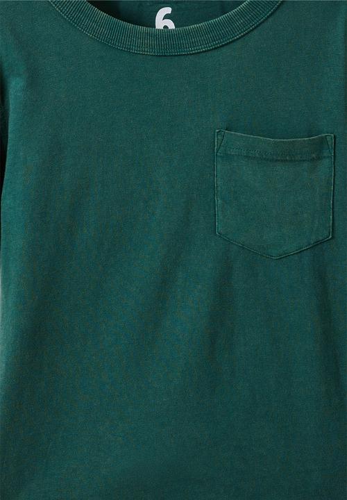 Cotton On - The essential short sleeve tee - storm green wash