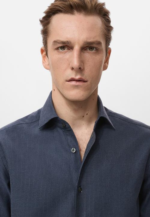 MANGO - Shirtares - Navy Blue