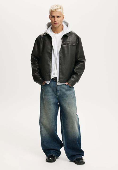 Cotton On - Cropped Zip Up Hoodie - Grey Marle