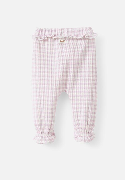 Cotton On - Organic Pointelle Footed Legging - Thistle/Gingham
