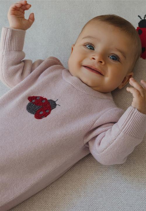 Cotton On - Organic Knit Long Sleeve All In One - Thistle/Lady Bug