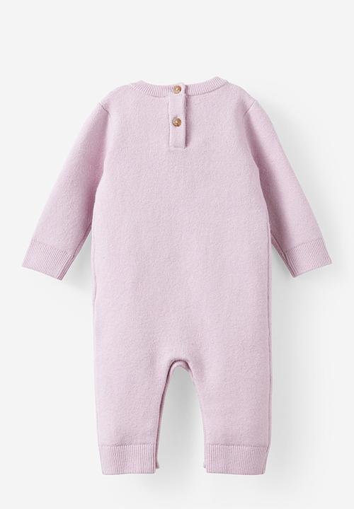Cotton On - Organic Knit Long Sleeve All In One - Thistle/Lady Bug