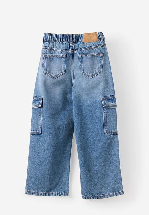 Cotton On - SUPER BAGGY JEAN - BLUE HAVEN MID BLUE/CARGO