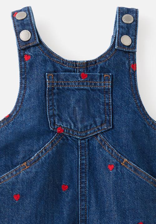 Cotton On - Aspen Denim Overall - Cable Beach Wash/Heart