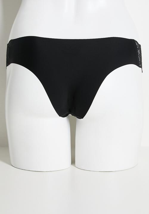 Cotton On - Party Pants Seamless Cheeky Brief 3 Pack - Black/Cream/Violetblue