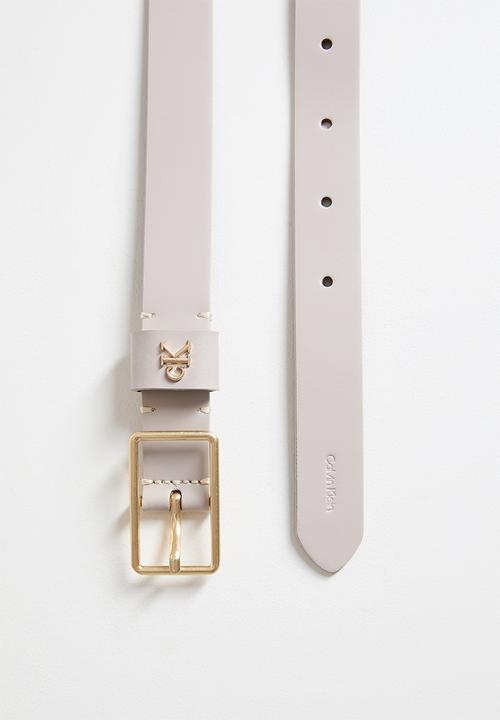 Calvin Klein - Square Buckle Ck Loo Yj7 Belt- Chateau / Ck Light Gold