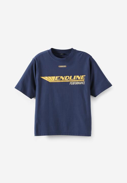 Cotton On - Cropped Fit Graphic T-shirt - Indigo/Endline