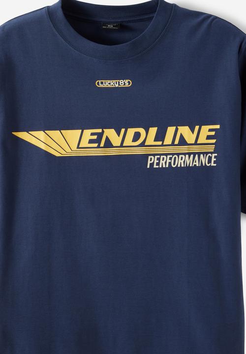 Cotton On - Cropped Fit Graphic T-shirt - Indigo/Endline