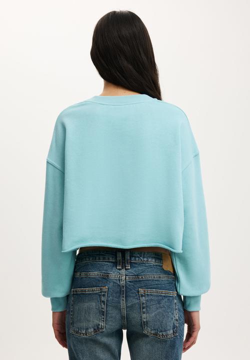 Cotton On - Cropped fleece sweatshirt - aquamarine