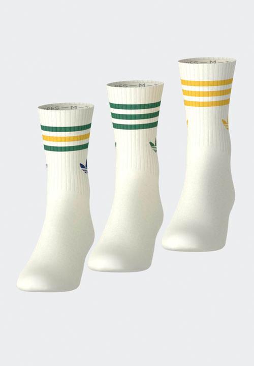 adidas Originals - 3-Stripes Crew Socks 3 Pairs- Off white/off white/off white