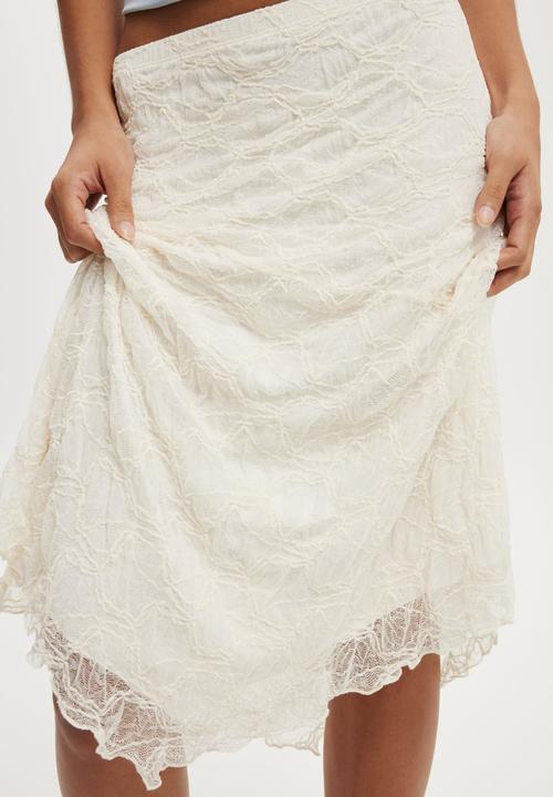 Cotton On - Sofia lace skirt - sand white lace