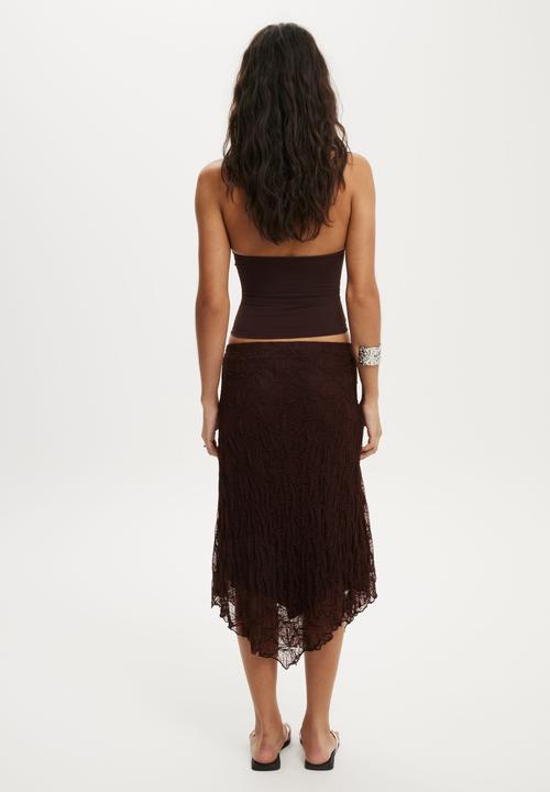 Cotton On - Sofia lace skirt - dark oak
