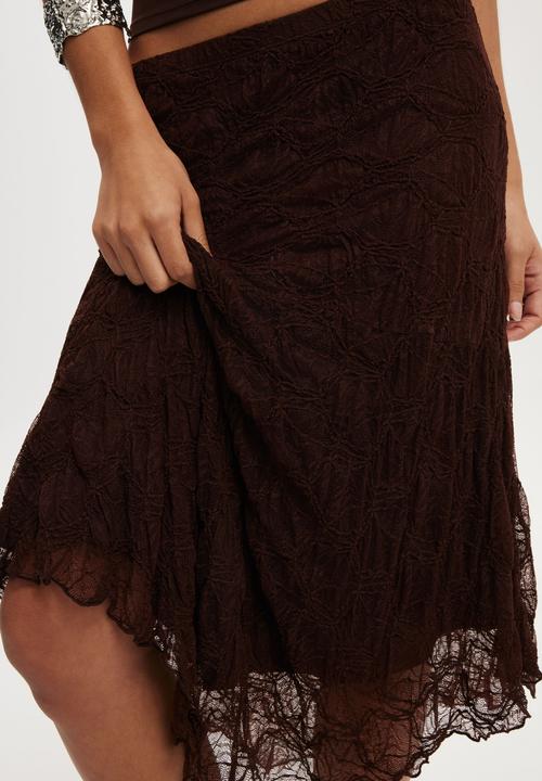 Cotton On - Sofia lace skirt - dark oak