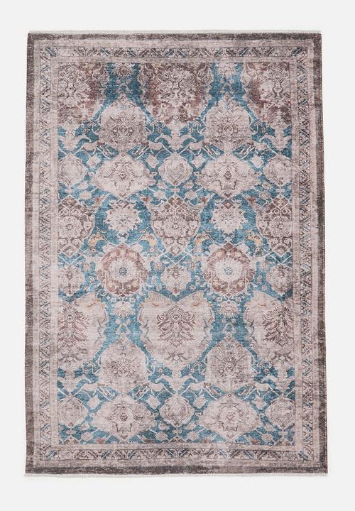 Eve Plush Woven Floral  Rug Rust