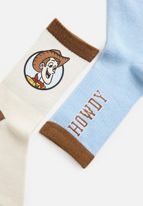 Cotton On - 2Pk Lcn Crew Sock - Lcn Dis Rainy Day/Toy Story 1