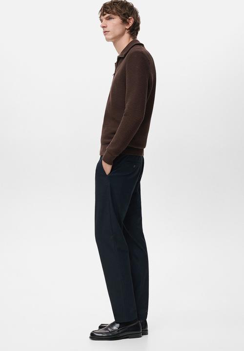 MANGO - Trouserspolar - Navy Blue